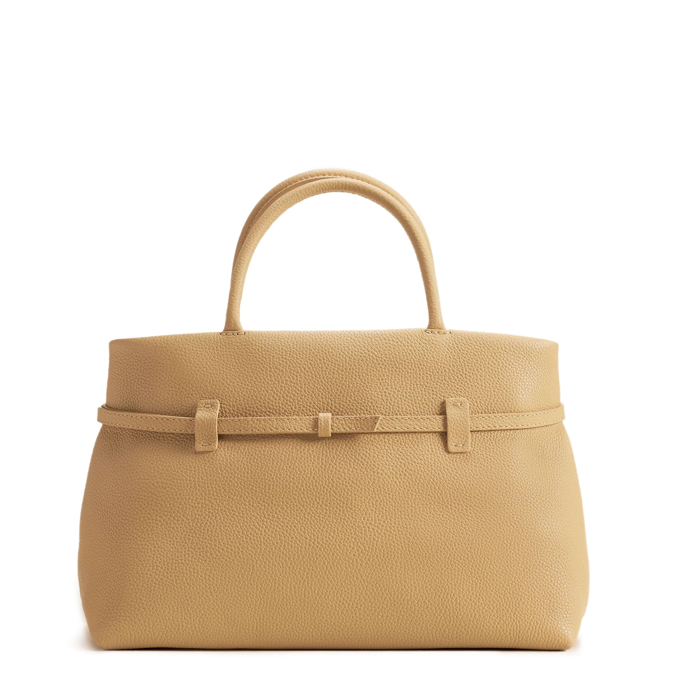 Le Cambon 35 Handbag - Premium Grain Leather in Biscuit Color - Perfect for Work, Travel & Everyday Luxury