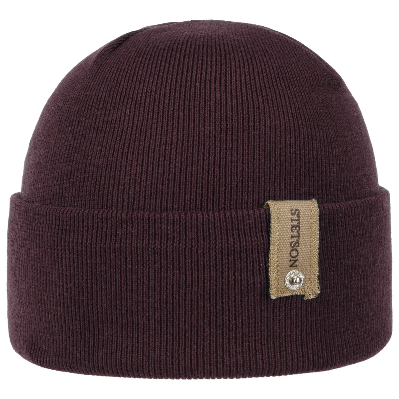 Stetson Organic Cotton Merino Wool Beanie with Foldable Cuff - Warm Winter Hat for Men & Women - Perfect for Skiing, Hiking, and Cold Weather Activities