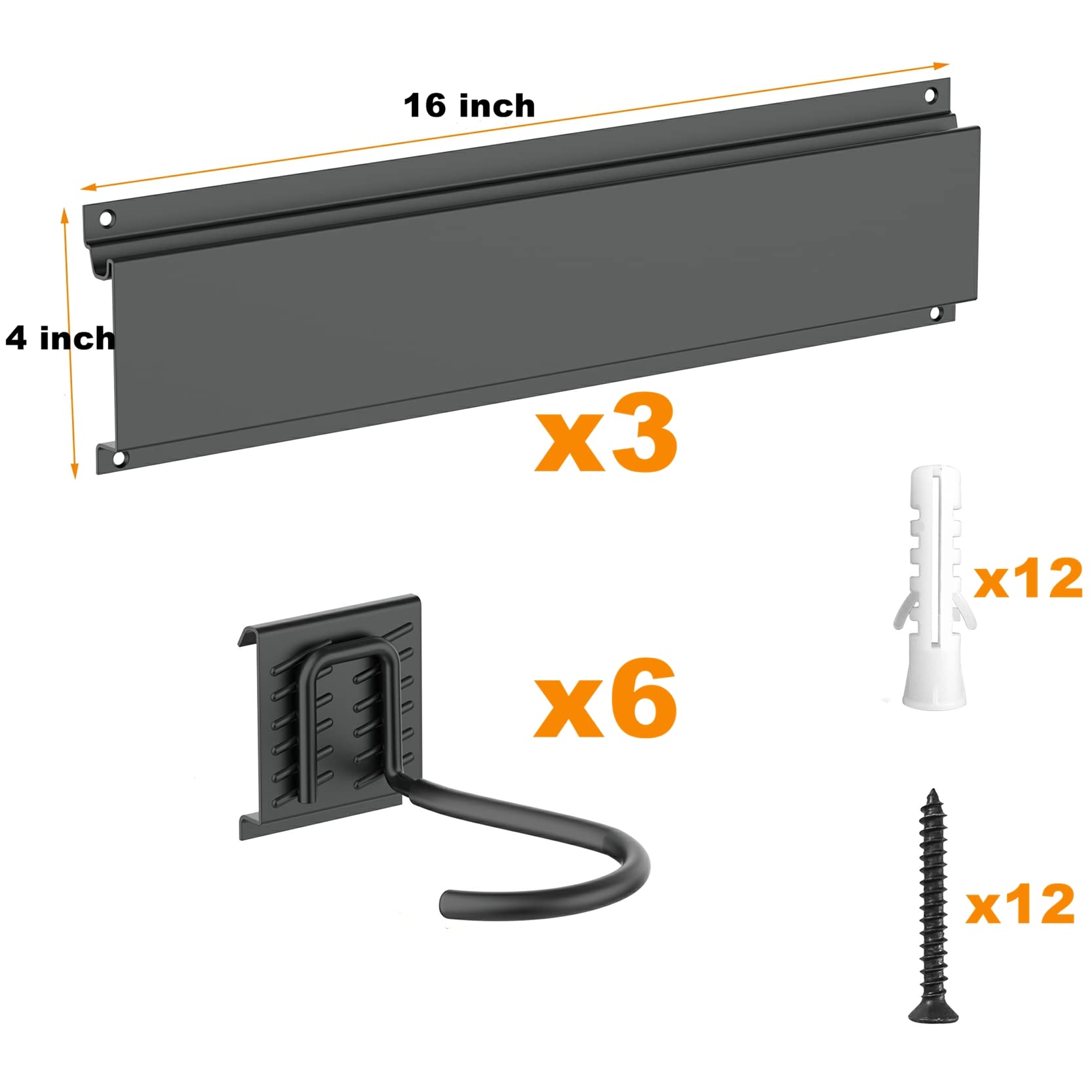 Vertical Bike Hooks for Garage Wall - Heavy Duty 6 Bike Storage Rack Saves Space, Holds Up to 300 lbs (Pack of 3) - Perfect for Organizing Bikes in Small Spaces & Garages