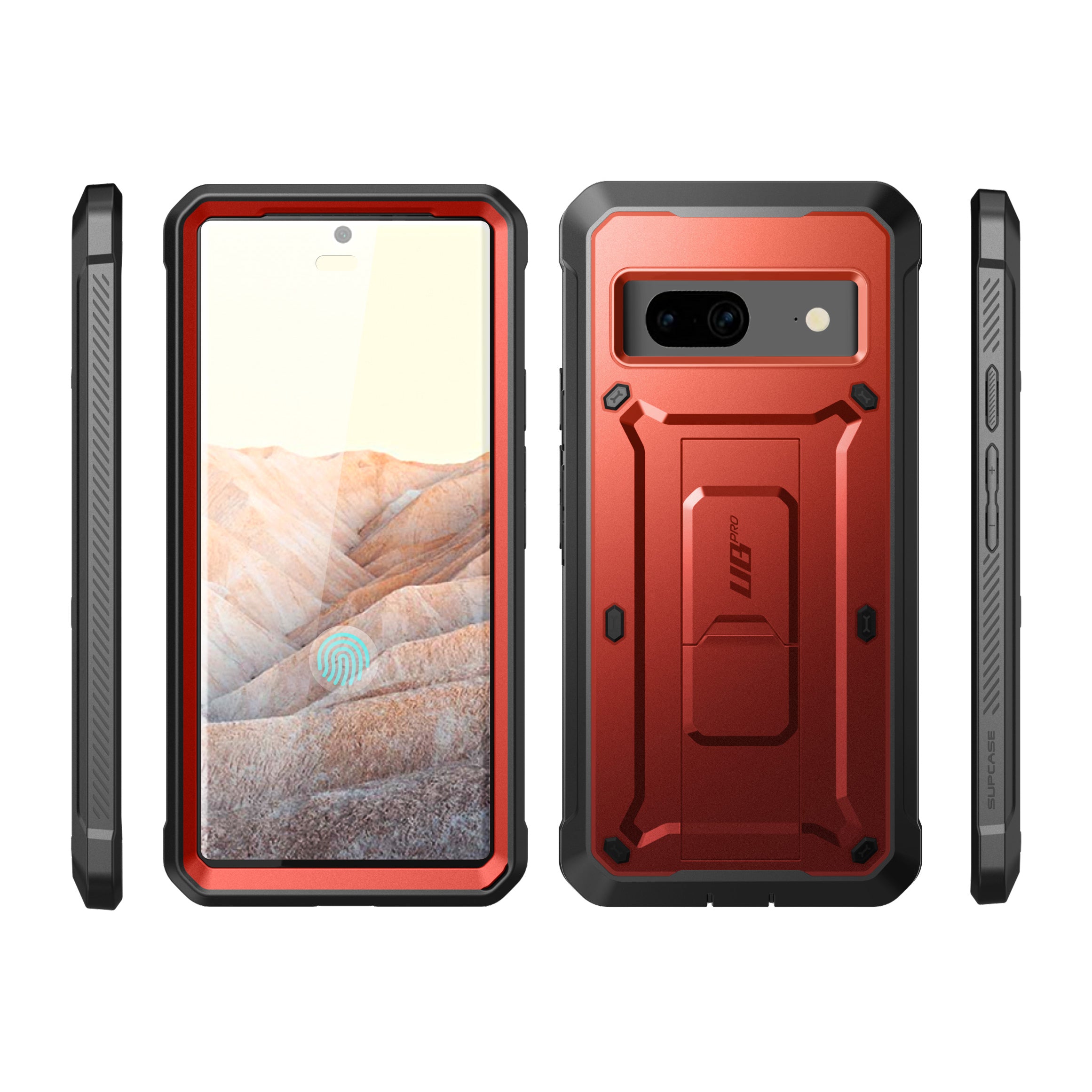 Google Pixel 7 Unicorn Beetle PRO Rugged Holster Case - Shockproof & Drop Protection - Open Box Metallic Red - Perfect for Outdoor, Construction & Extreme Sports
