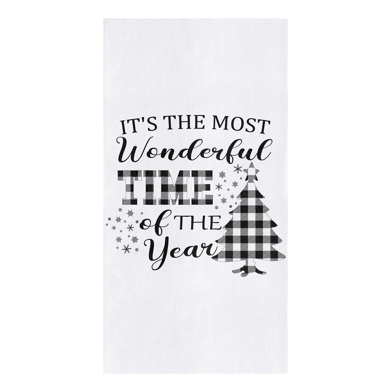 3-Pack Microfiber Kitchen Towels - Buffalo Black White Plaid Christmas Tree Snowflake Design, Super Absorbent & Quick Drying Dish Cloths (18