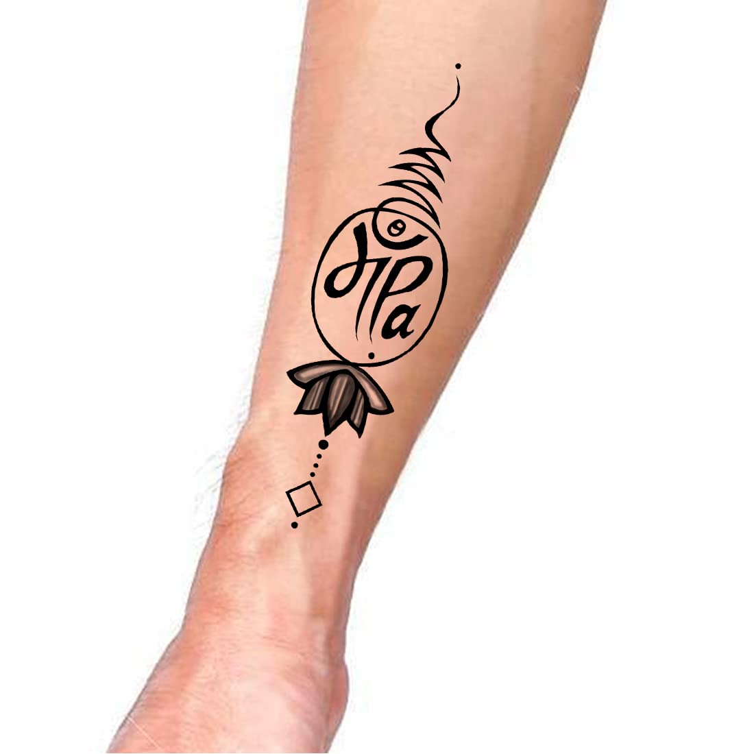Waterproof Lotus Flower Temporary Tattoos for Women & Men - Long Lasting Fake Body Art for Parties, Festivals & Summer Beach
