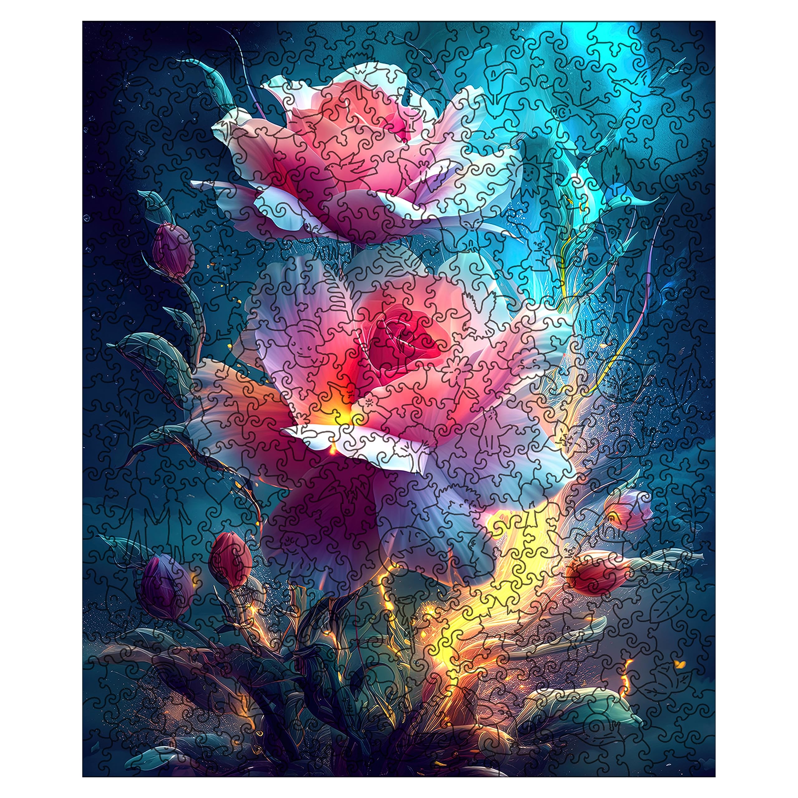Premium 500-Piece Wooden Jigsaw Puzzle - Blooming Tulips Art (15.2