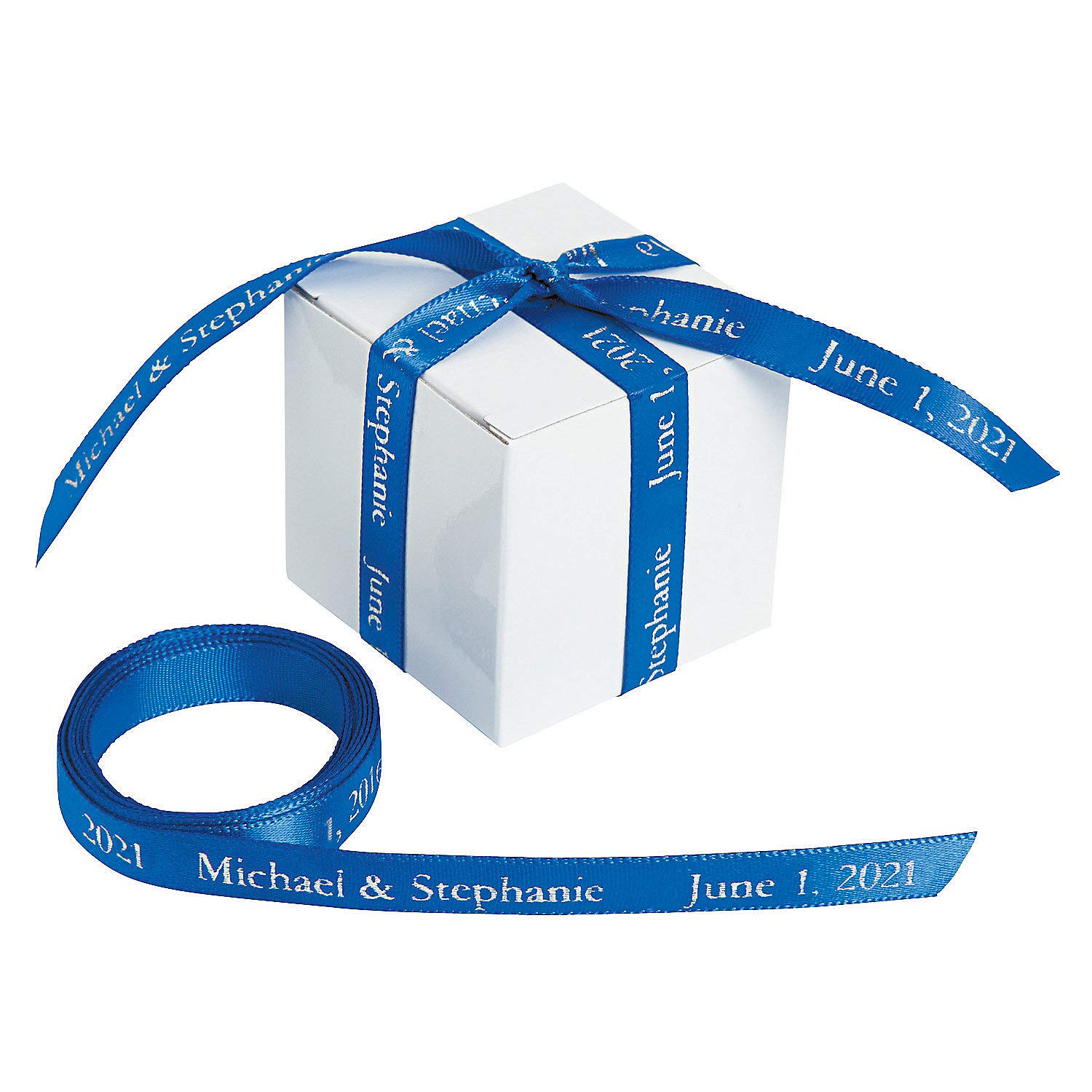Personalized Blue Ribbon - 3/8 Inch Width - DIY Craft Supplies - 1 Piece - Perfect for Gift Wrapping, Scrapbooking & Party Decorations