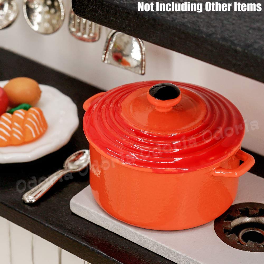 1/6 Scale Miniature Pot Cookware Set - Realistic Dollhouse Kitchen Accessories for Miniature Cooking & Baking Scenes | Perfect for Dollhouse, Diorama, and Model Displays