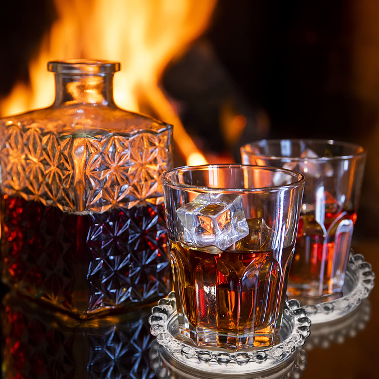 Fasmov 10 Pack Crystal Coasters - 3.7 Inch Elegant Drink Coasters for Home, Kitchen, Dining Room, Living Room, Patio, Coffee Table, Perfect for Parties, Weddings, and Everyday Use
