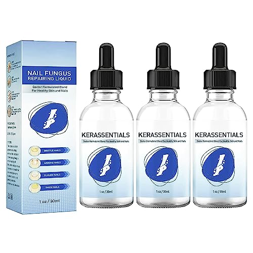 Kerassentials Toenail Oil - Natural Plant Essential Oil Treatment for Nail Care & Fungus Prevention (3 Pack) - Perfect for Daily Foot Care & Healthy Nail Maintenance