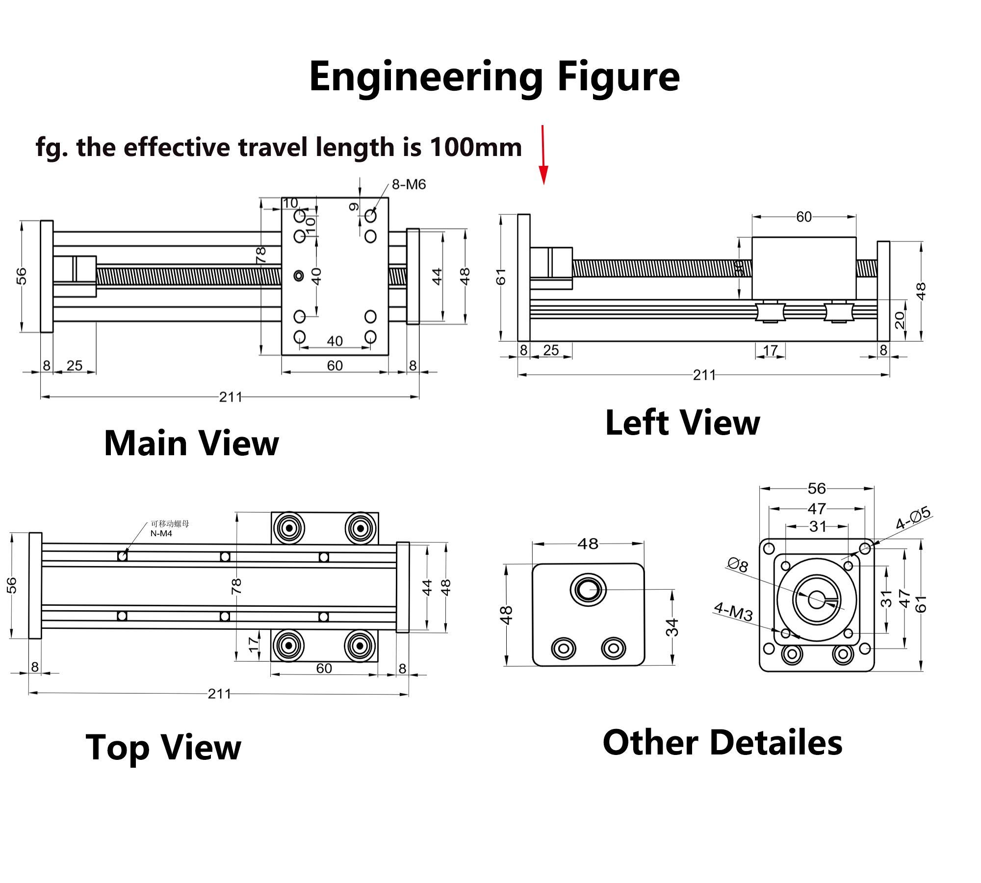 Nema 17 Stepper Motor with T8 x 8 Lead Screw - 550mm Linear Guide Slide System for CNC & 3D Printer - STK Series Motion Sliding Table with T-Nut - Perfect for DIY CNC Machines, Laser Cutters, and Automated Manufacturing Equipment