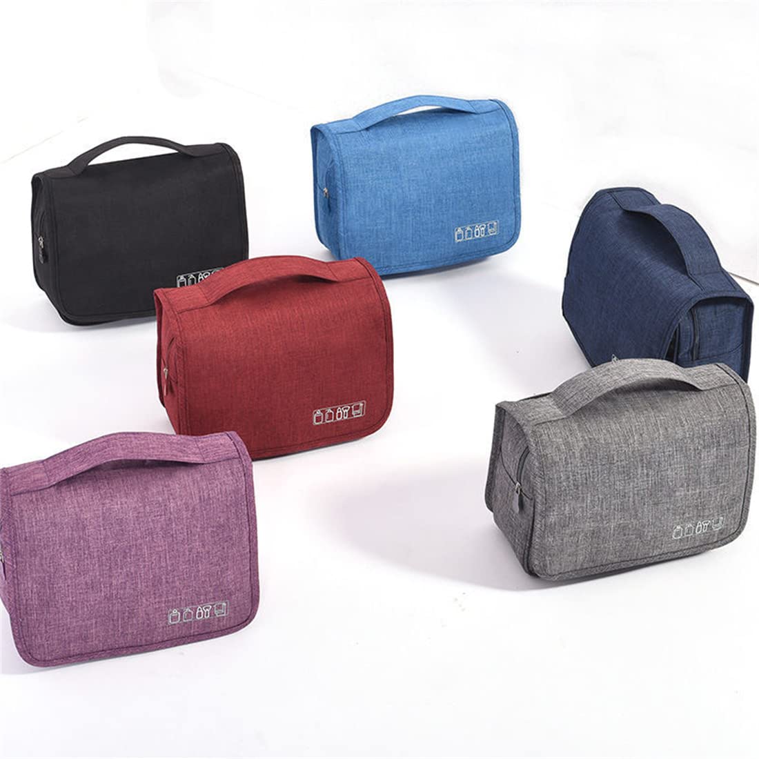 Waterproof Travel Makeup Bag with Hook & Handle - Cosmetic Organizer for Toiletries, Makeup Brushes, Jewelry & Digital Accessories - Portable Hanging Toiletry Bag for Women (Black) | Perfect for Travel, Gym, Camping & Daily Use