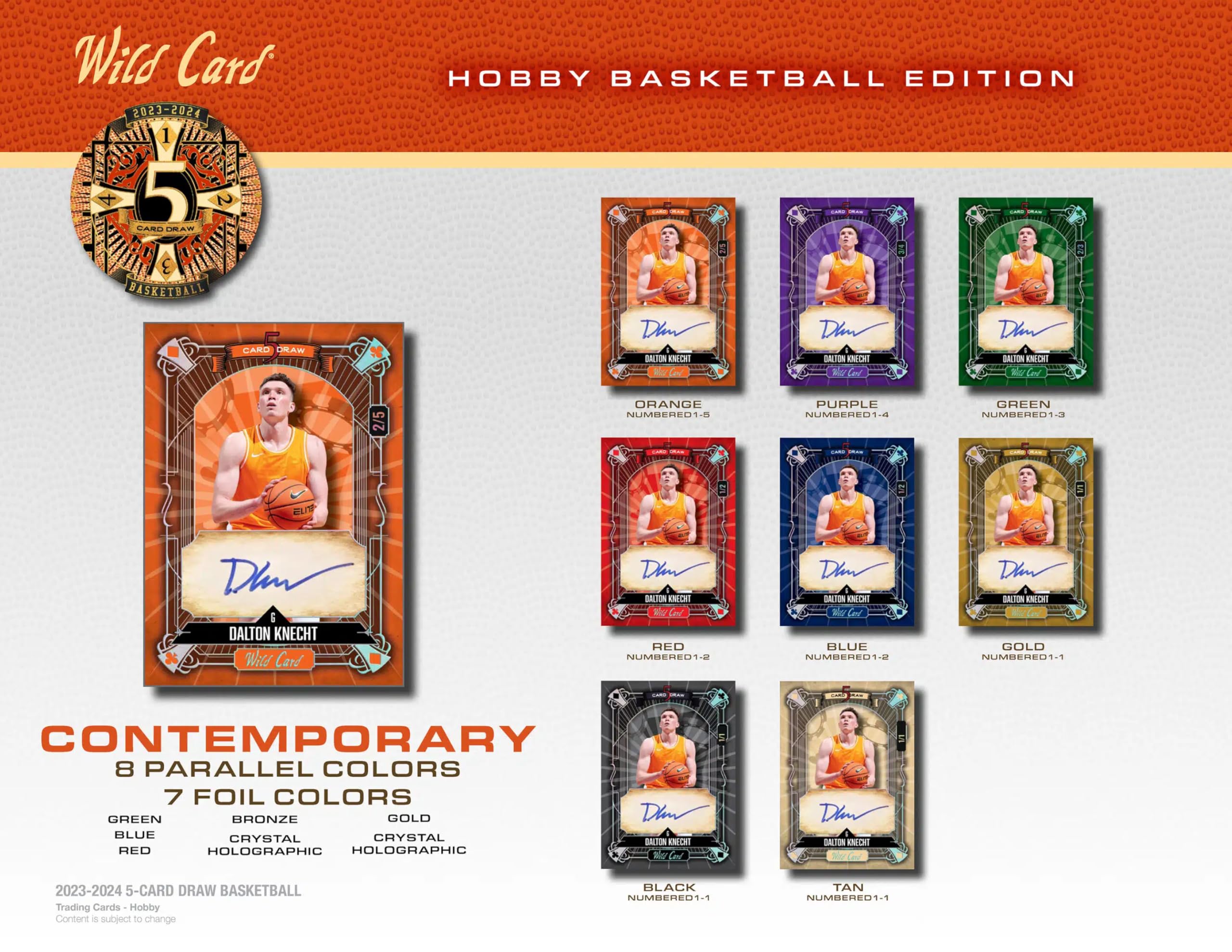 2023-2024 Wild Card Five Card Draw Basketball Hobby Box - 5 Autograph Cards Collection | NBA Trading Cards for Collectors & Sports Fans | Perfect for Gifts, Investments & Game Nights