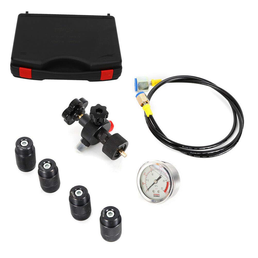 TBVECHI 250 Bar Inflatable Hydraulic Pressure Test Kit with Nitrogen Charging Valve - Professional Hydraulic Accumulator Testing for Automotive & Industrial Applications