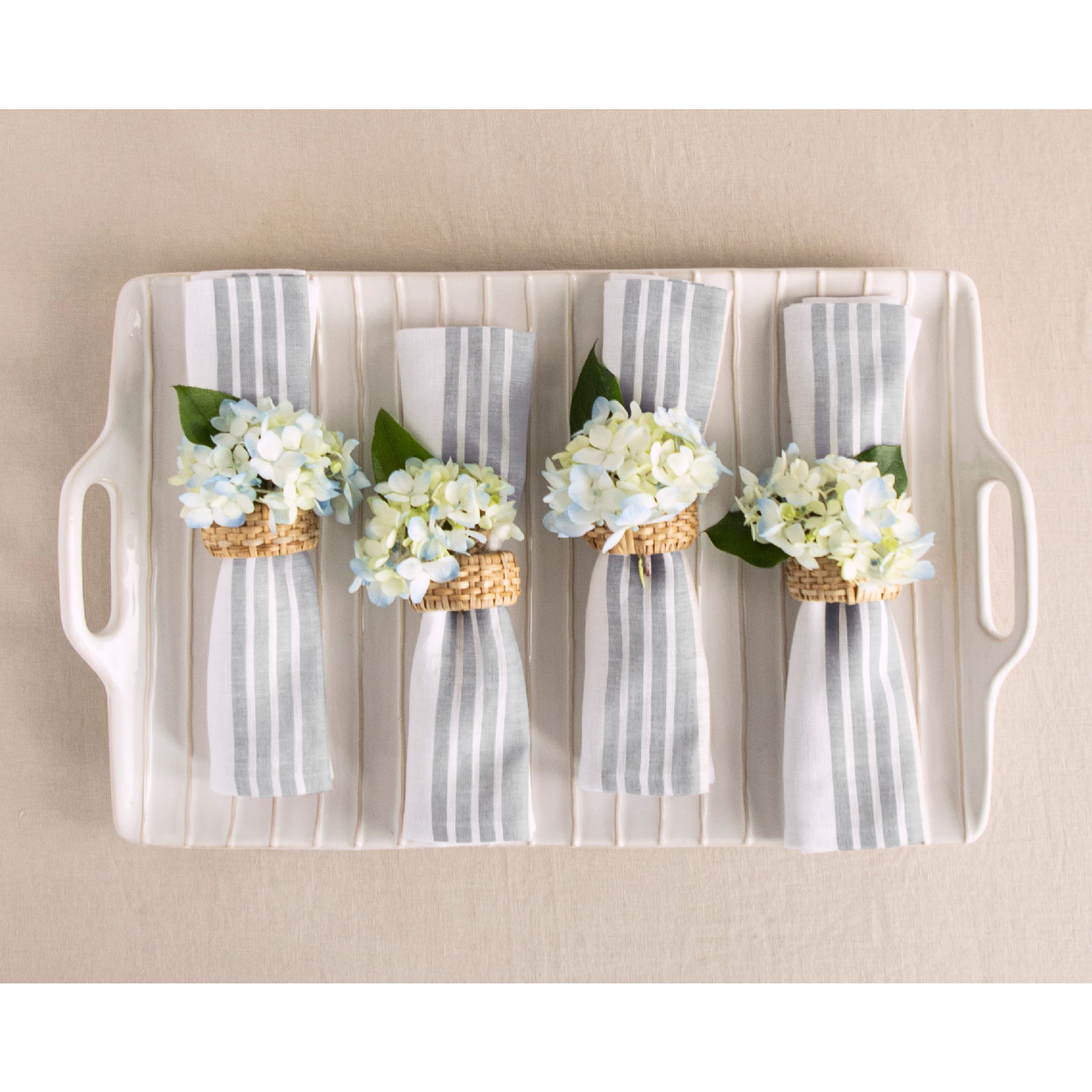 Farmhouse Style Cotton Napkins - Set of 4 for Dining, Kitchen & Party Decor - Rustic Table Linens for Everyday Use & Special Occasions
