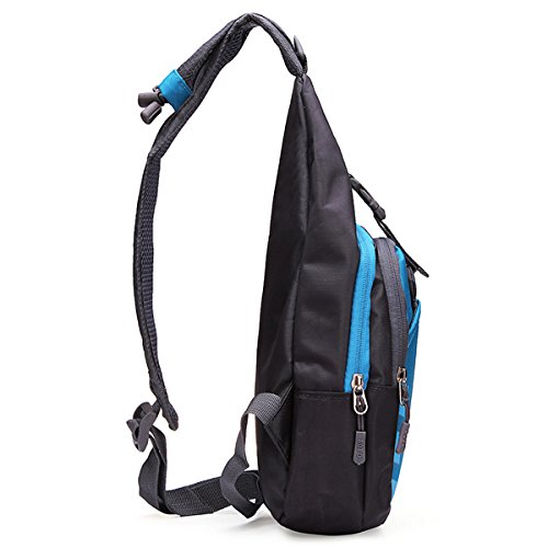 Waterproof Sport Chest Pouch Bag - Blue Crossbody Sling Pack for Running, Hiking, Travel & Outdoor Activities