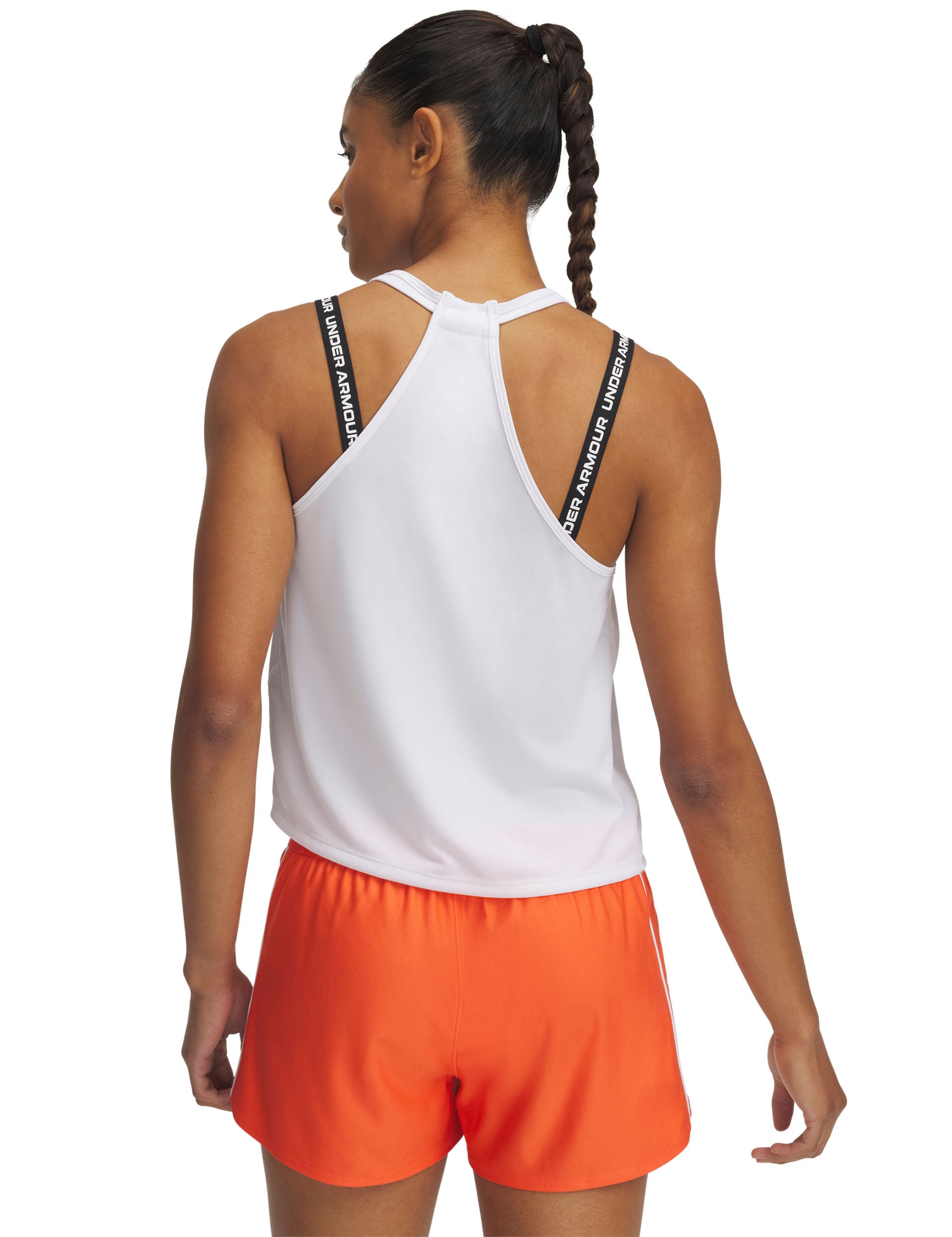 UA Tech Swing Tank Top for Women - Breathable Workout Shirt, White/Black - Perfect for Yoga, Running & Gym Training