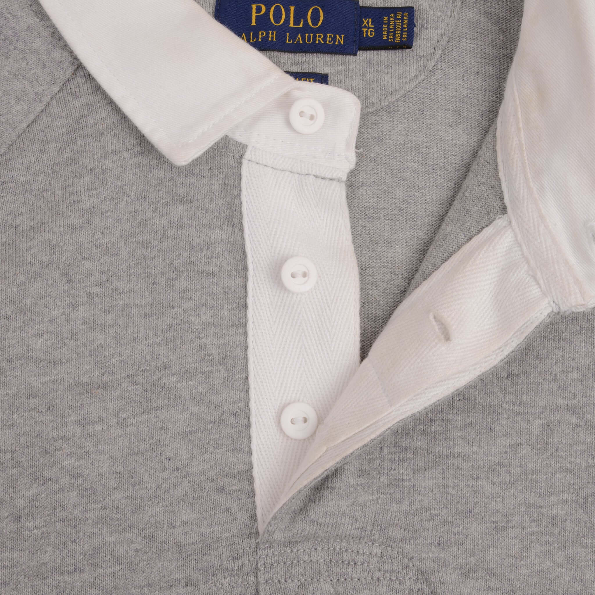 Ralph Lauren Men's Grey Rugby Polo Shirt - Size XL - Classic Casual Wear for Golf, Work & Everyday Outfits