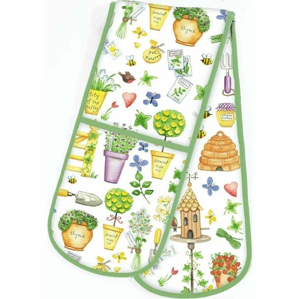 Premium British Double Oven Gloves - Samuel Lamont Insulated Cotton Kitchen Mitts for Baking & Grilling - Heat Resistant Cooking Gloves for BBQ, Roasting & Baking (Imported)