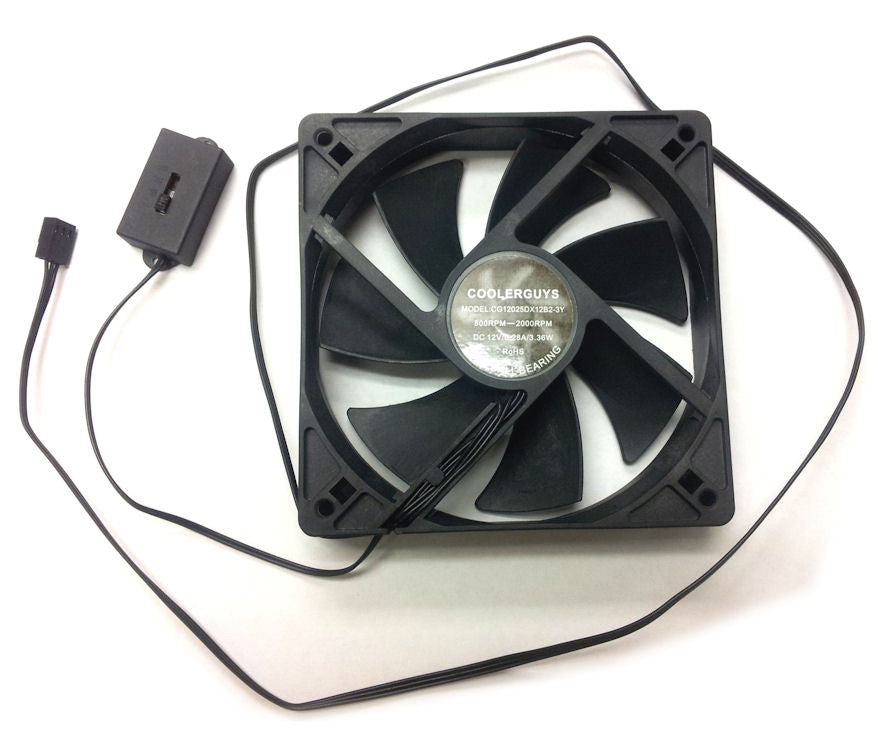 Coolerguys 120mm PC Case Fan (120x120x25mm) with Adjustable Speed - Quiet Cooling for Gaming PC, Computer Case & Electronics Cabinet