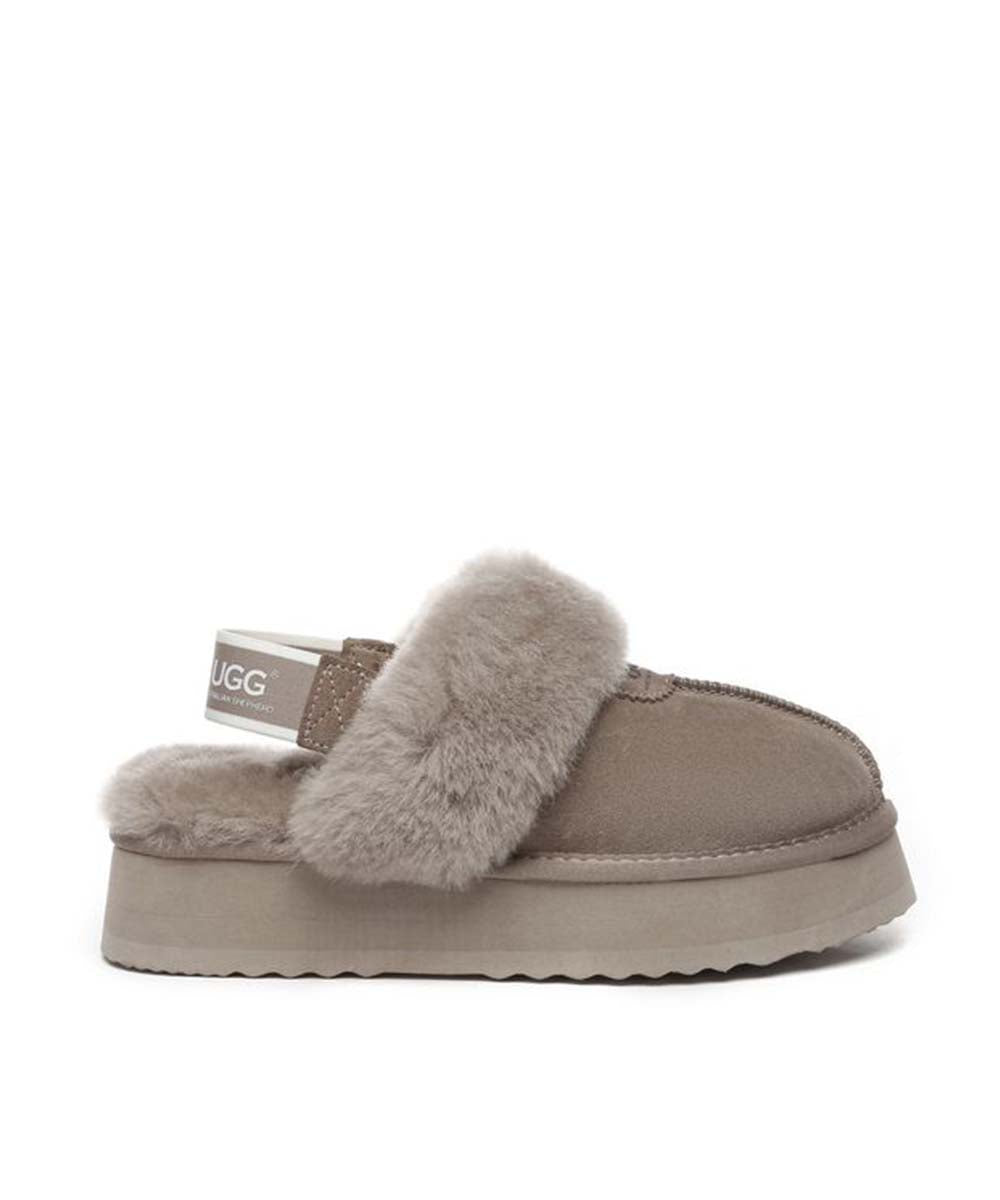 Women's UGG Platform Scuff Slippers - Cozy House Shoes for Indoor & Outdoor Wear - Perfect for Winter, Lounge & Home Comfort