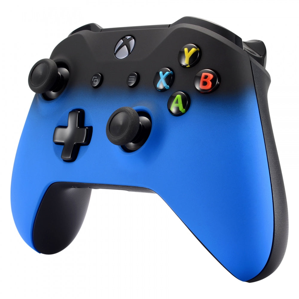 ExtremeRate Shadow Blue Soft Touch Grip Replacement Faceplate for Xbox One S & Xbox One X Controller - Enhanced Comfort for Gaming Sessions, DIY Customization, and Long-Lasting Durability
