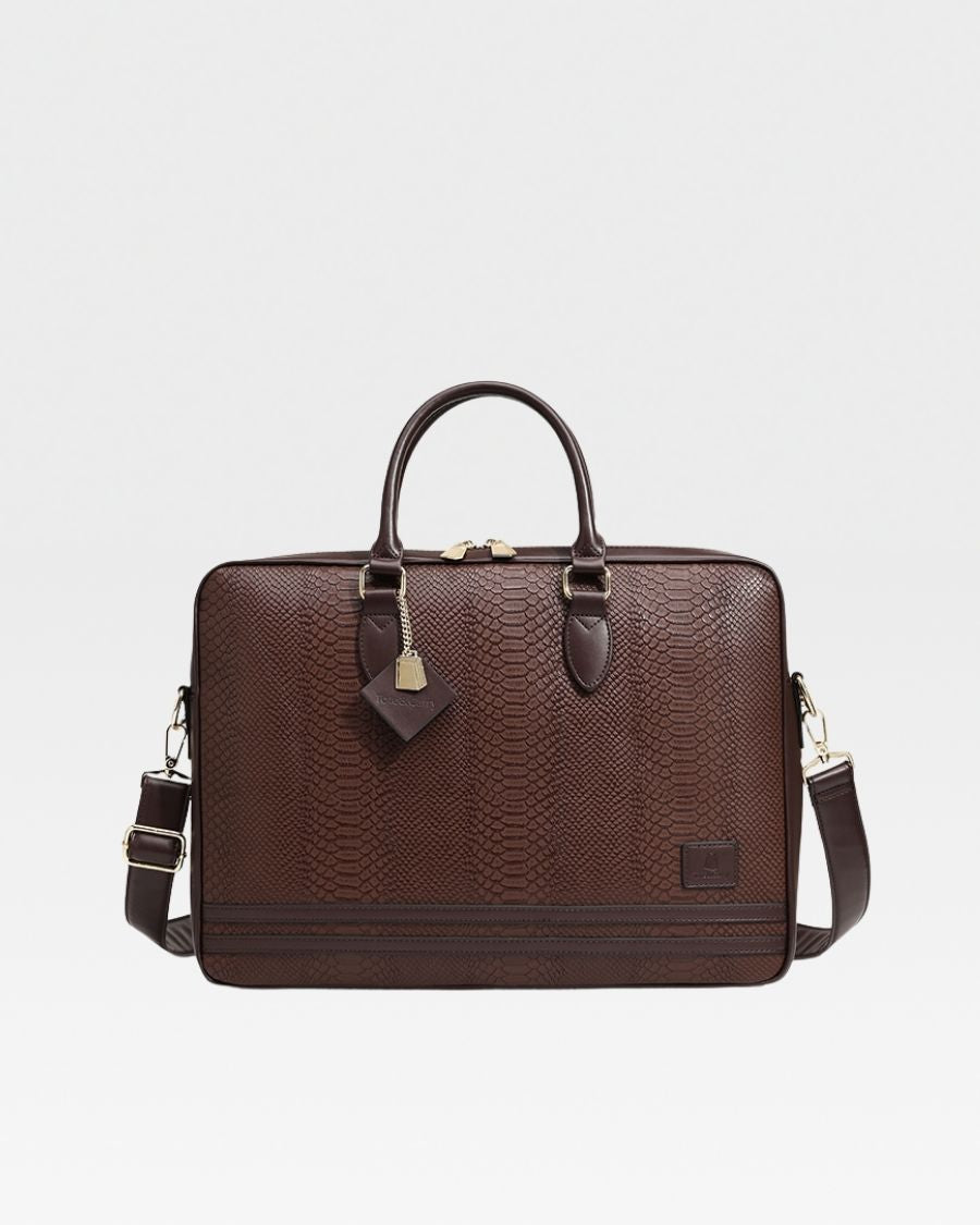 Apollo 1 Premium Leather Laptop Bag in Chocolate Brown - Stylish & Durable 15.6 Inch Laptop Briefcase for Work, Business Travel & College