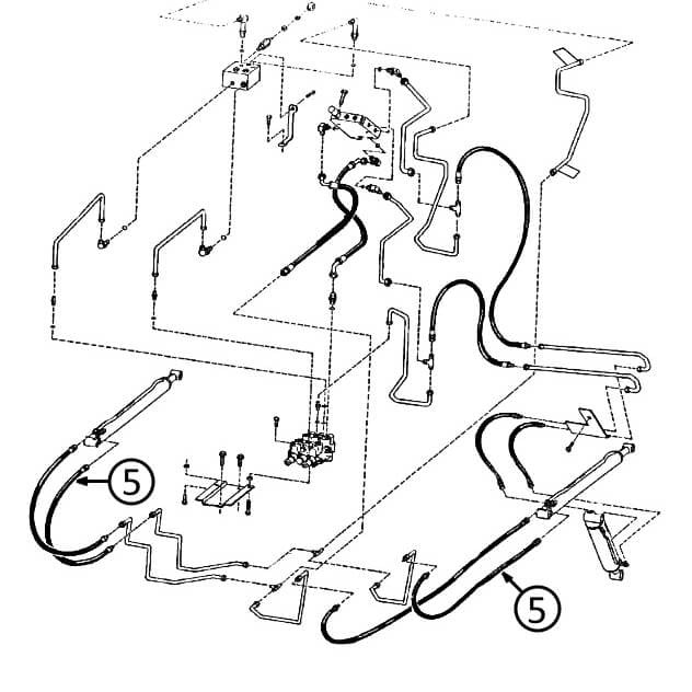 Bobcat 463 & 463F Hydraulic Hose Replacement for Loader Lift Cylinders - 5/8