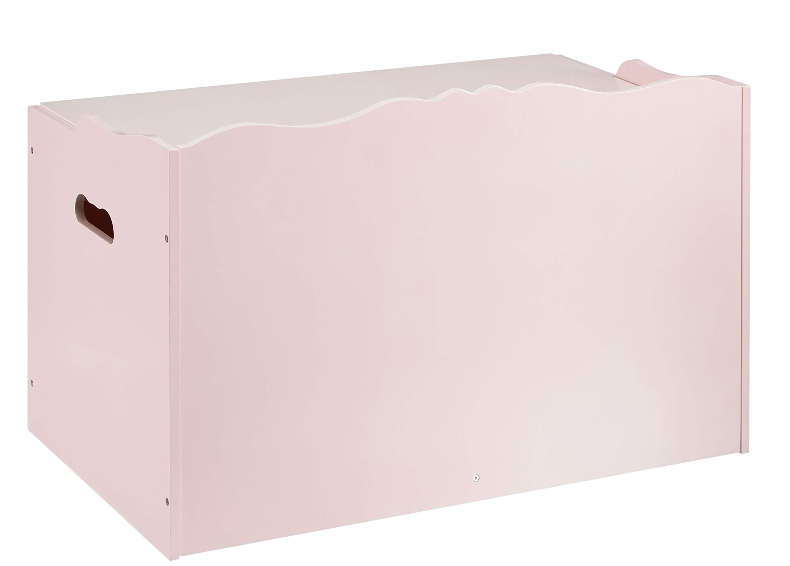 Amazon Basics Kids Toy Storage Box - Wooden Organizer Chest with Lid, Pink (30