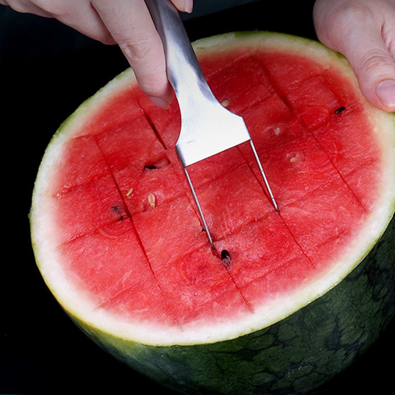 Stainless Steel Double-Ended Fruit Forks - Watermelon Cutter & Appetizer Picks Set - Lightweight Portable Kitchen Tools for Picnics, BBQs, and Party Snacks