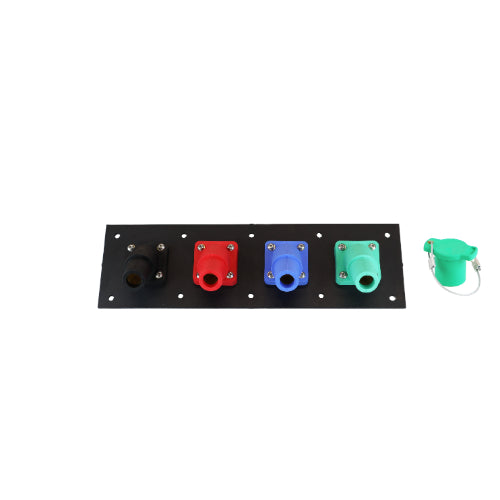 400 Amp Non-Metallic Female Double Set Screw 4-Position CAM Lock Panel - Ideal for Industrial Power Distribution & Electrical Panel Connections