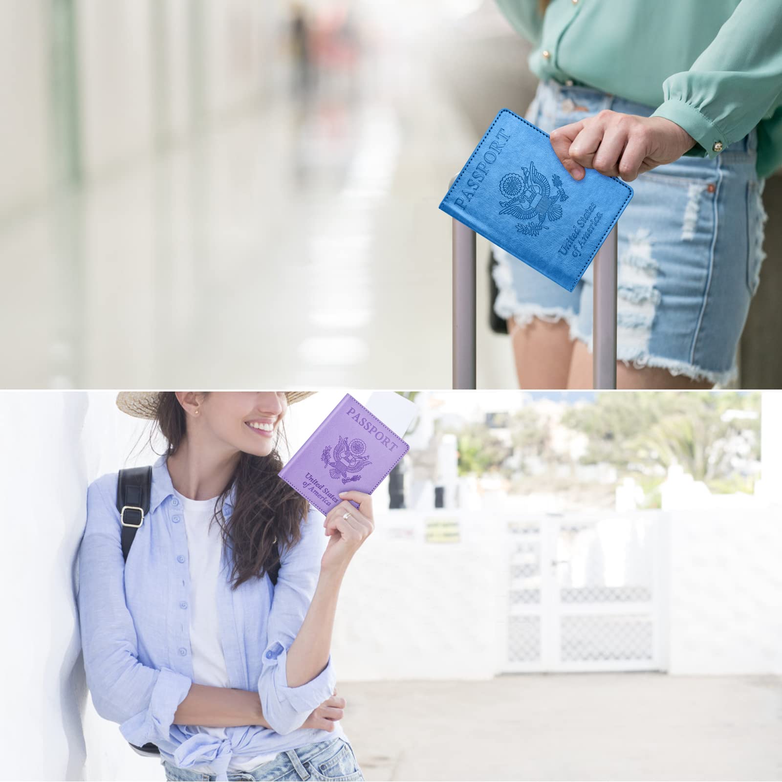 Eoehro 2-Pack RFID Blocking Passport Holder Wallet Cover - Waterproof Travel Essentials for Women & Men - Perfect for Airplane, Cruise, and International Trips