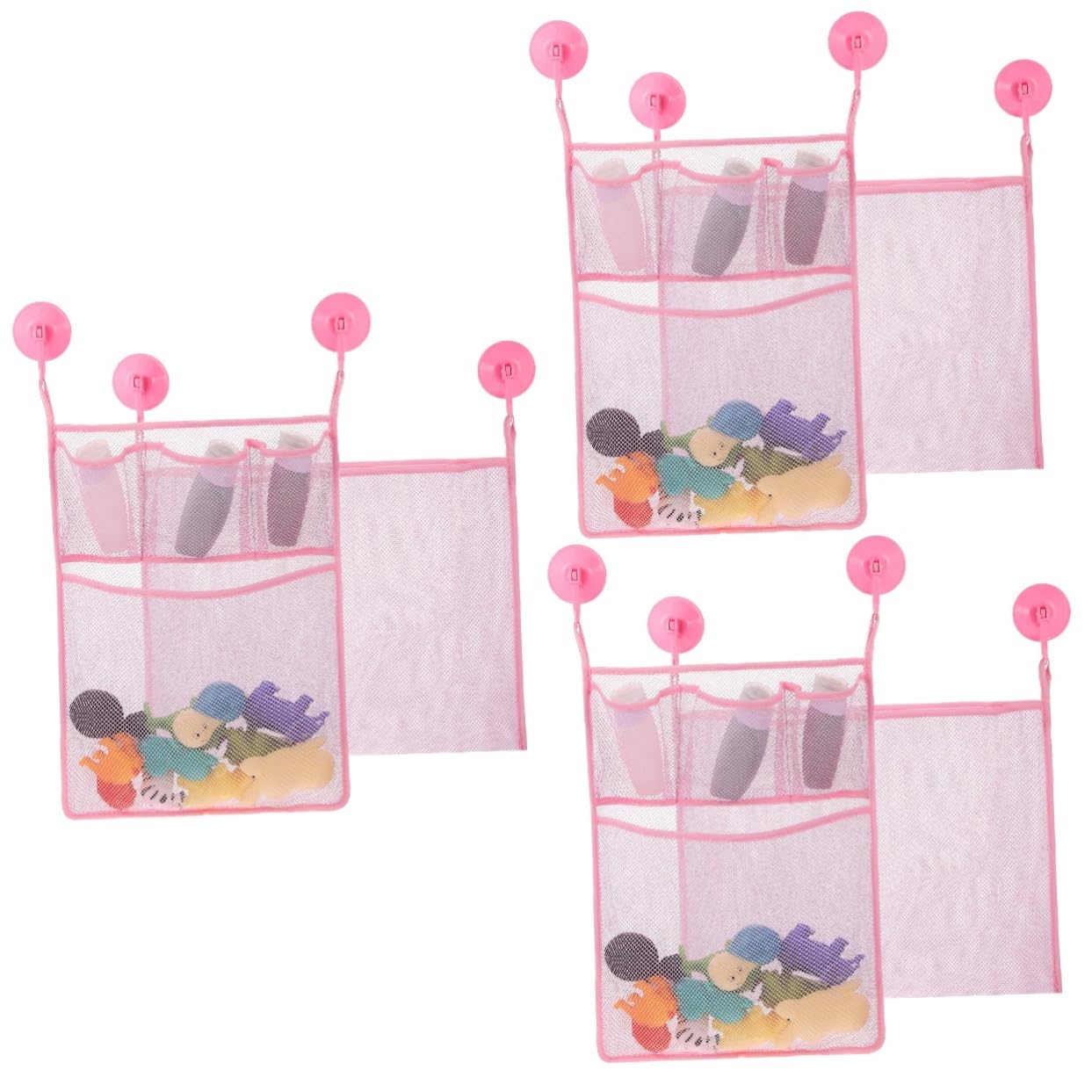 VICASKY 6-Pack Waterproof Bath Toy Storage Bags - Durable Polyester Organizer for Kids Bath Toys, Bathroom & Tub Organization - Perfect for Baby Bath Time, Toddler Playtime & Travel Toy Storage