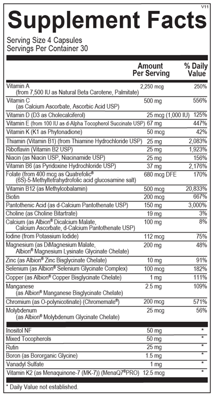 Orthomolecular Alpha Base Capsules - Iron-Free Multivitamin Supplement for Immune Support & Daily Wellness | Ideal for Health-Conscious Adults & Active Lifestyles