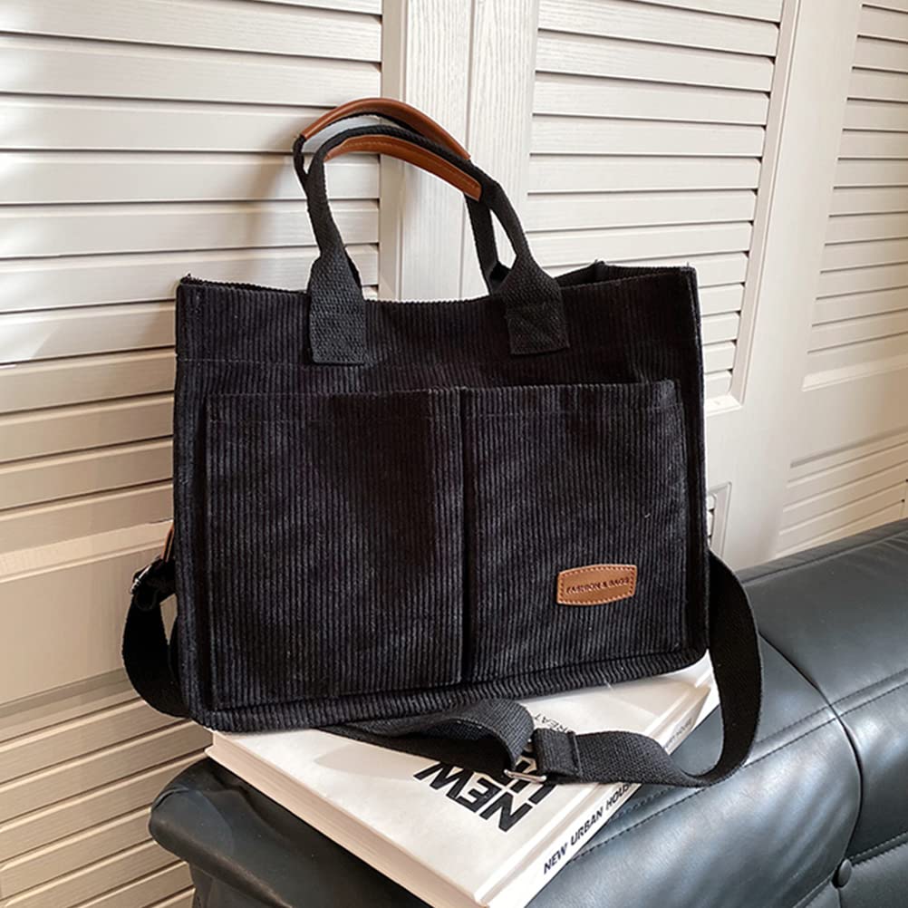 Stylish Corduroy Tote Bag for Women - Crossbody Shoulder Purse with Canvas Lining | Perfect for Work, Travel & Everyday Use (Teen Girls & Adults)