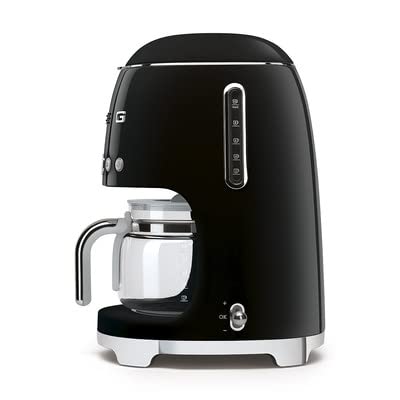 Smeg 50's Retro Style Drip Coffee Maker with Extra Glass Carafe - Vintage Black Coffee Machine for Home & Office Use | Perfect for Breakfast, Entertaining & Gift Giving
