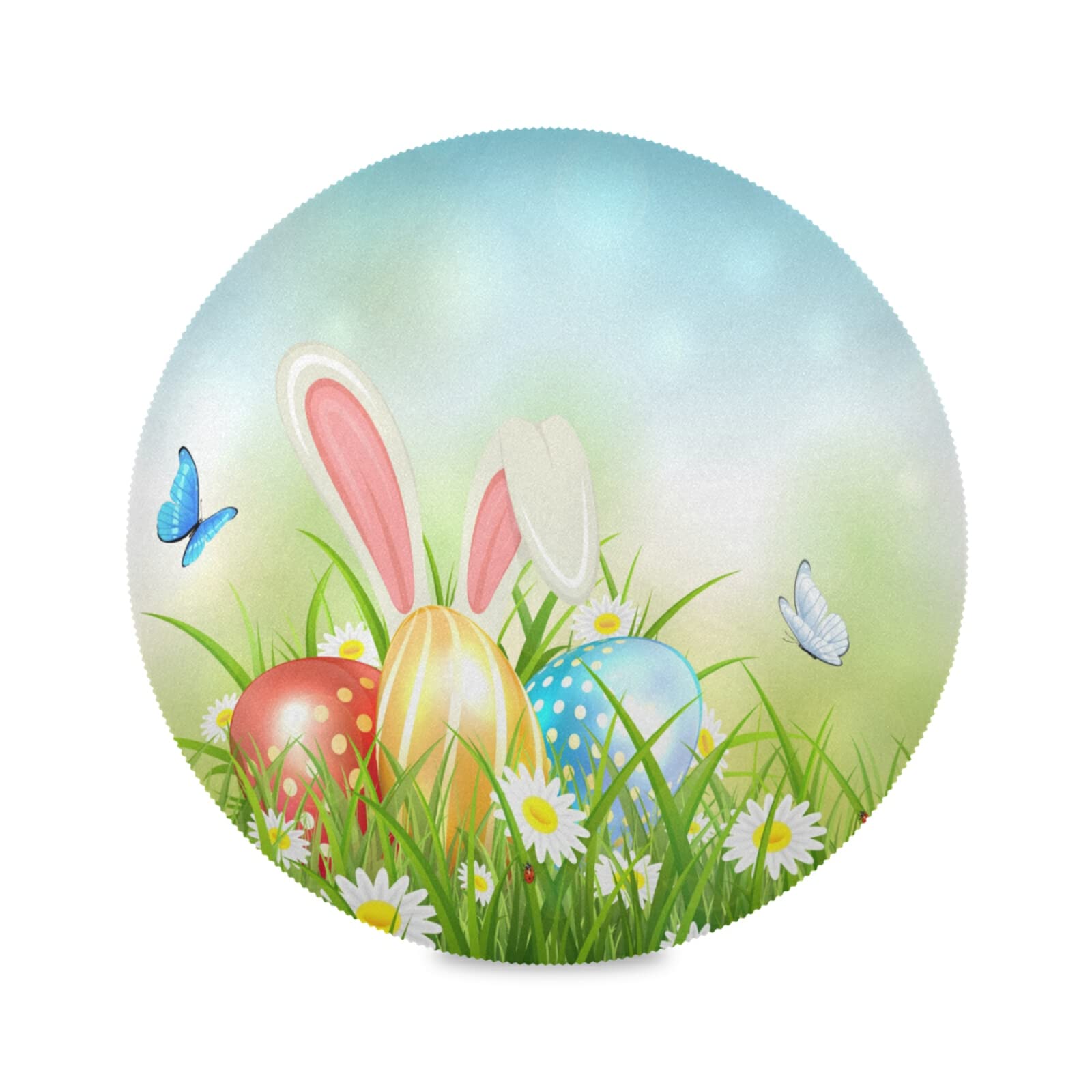 1PC Easter Eggs & Rabbit Round Heat-Resistant Placemat - 15.4