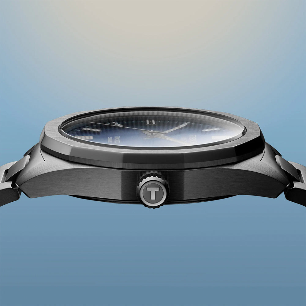 PRC 100 Solar Quartz 39mm Blue Dial Men's Watch with Stainless Steel Bracelet - Perfect for Outdoor Activities, Business Meetings & Everyday Wear