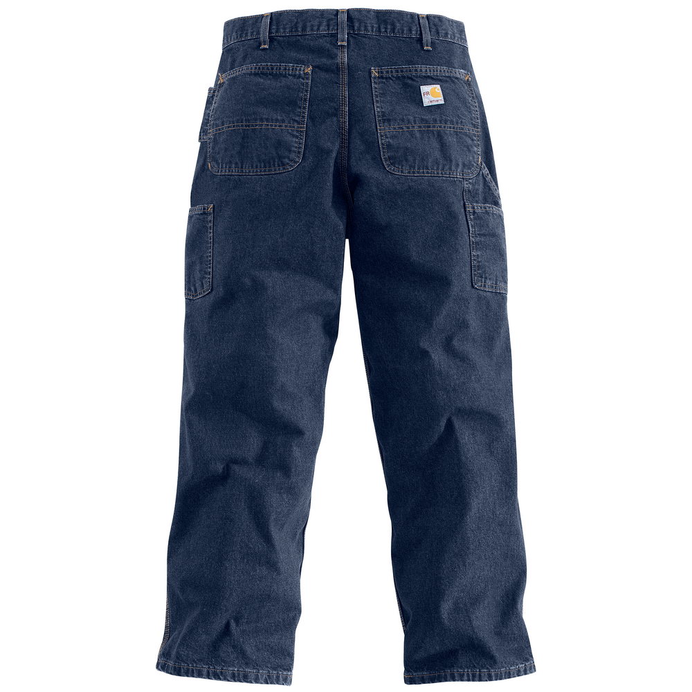 Carhartt FR Signature Denim Dungaree Work Pants for Men - Flame Resistant, Durable & Comfortable - Ideal for Construction, Welding & Industrial Work