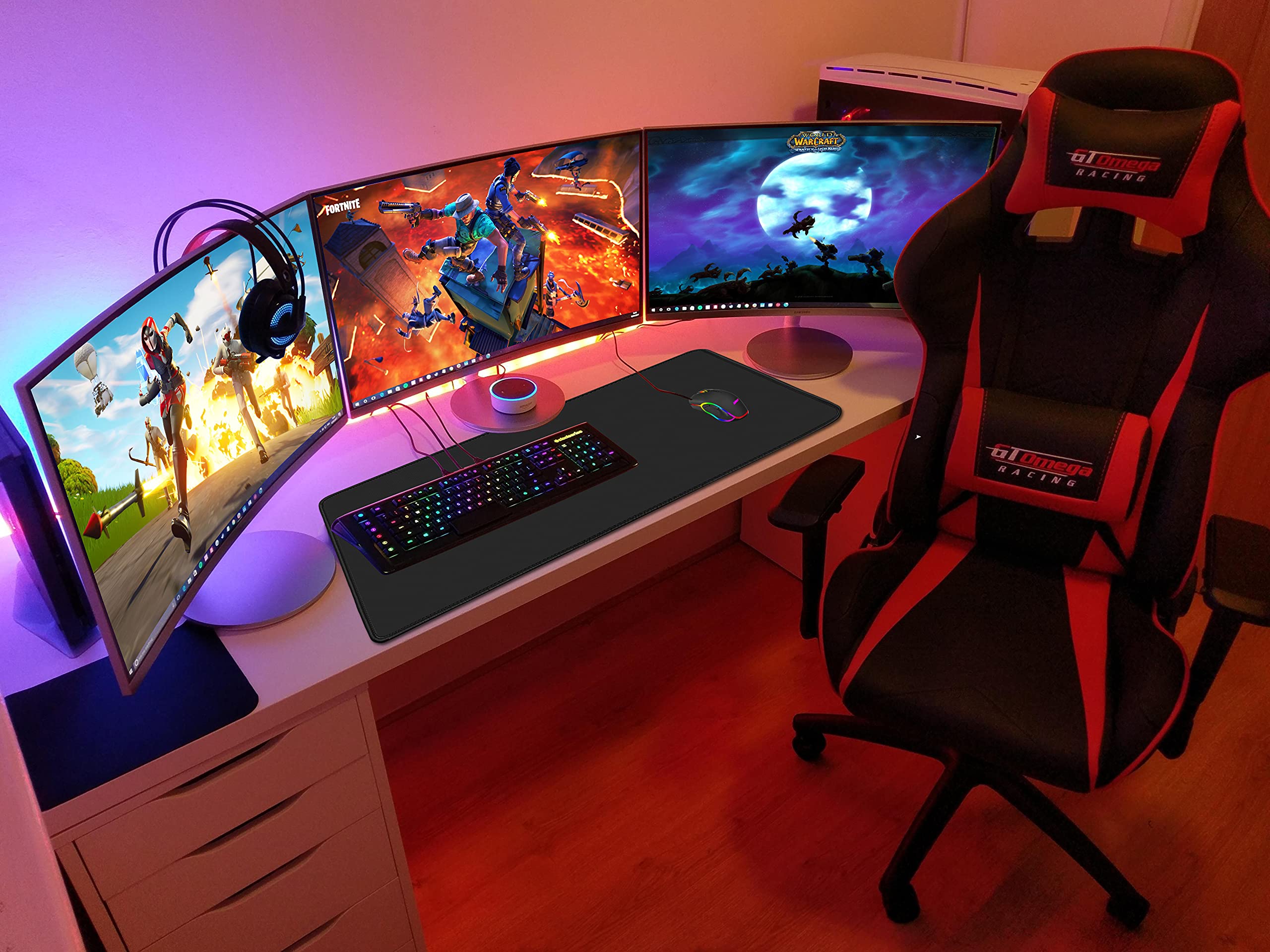 31.5x15.7 Inch Large Gaming Mouse Pad - Durable Extended Mouse Mat with Stitched Edges, Non-Slip Rubber Base & Waterproof Surface - Perfect for PC Gamers, Office Work & Home Use - Nebula Design for Enhanced Gaming Setup