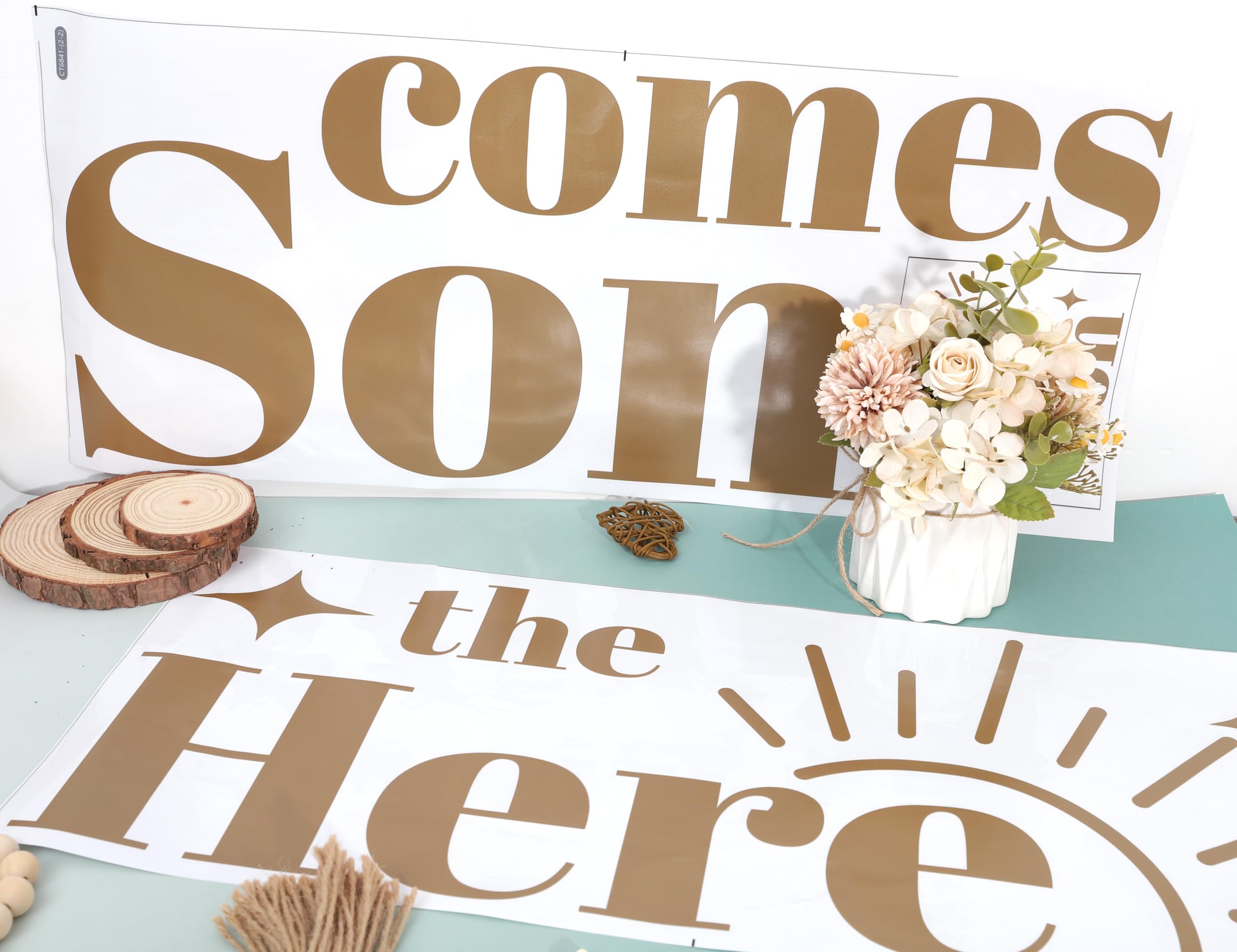 Gender Reveal Wall Decal - Bohemian Sun Baby Shower Decor for Boy or Girl, Nursery Room Mural, Birthday Party Backdrop & Photo Prop - Perfect for Baby Showers, Gender Reveal Parties and Newborn Celebrations
