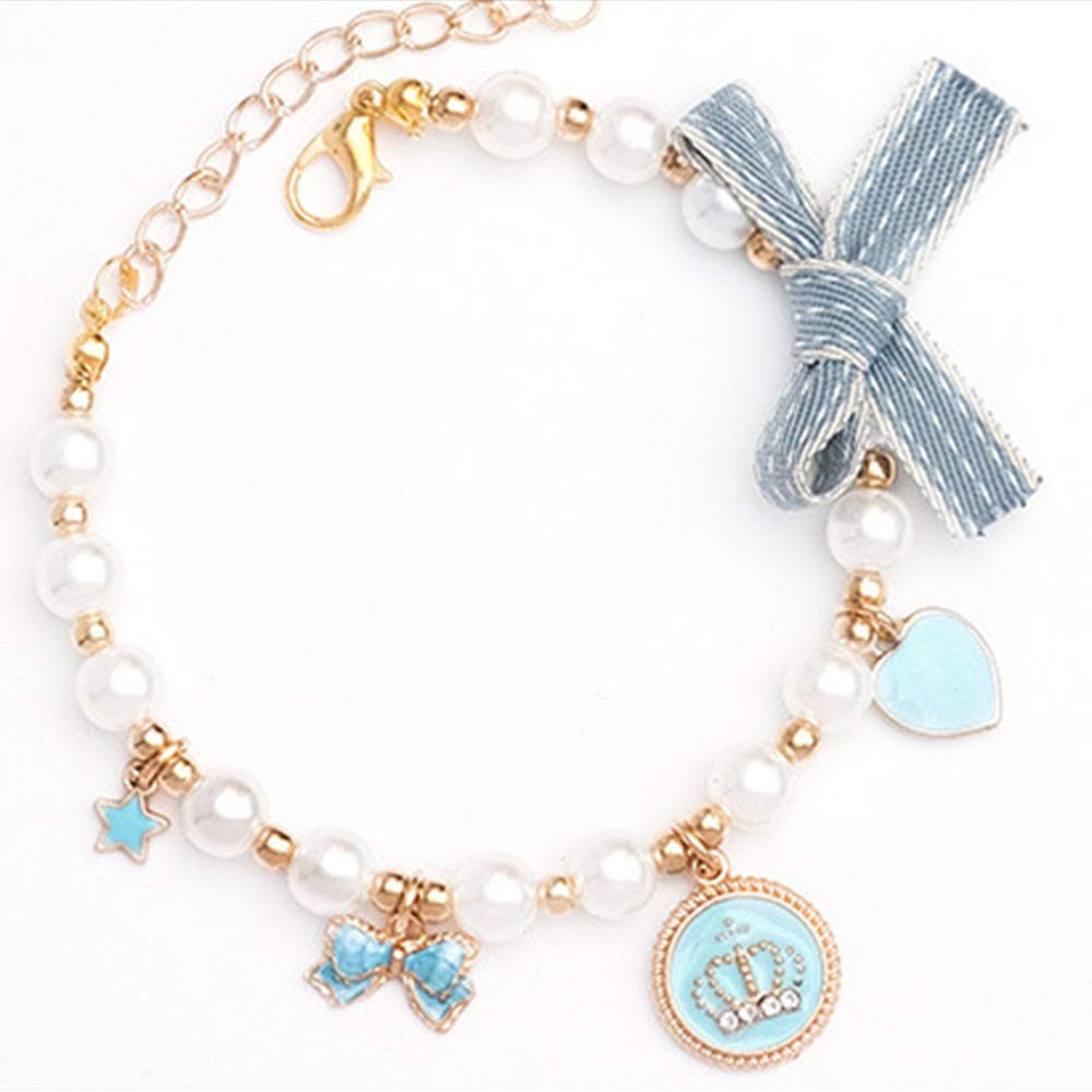 Luxury Pearl Crown Collar for Cats & Small Dogs - Fashion Pet Necklace with Adjustable Fit - Elegant Jewelry Accessory for Special Occasions & Photo Shoots