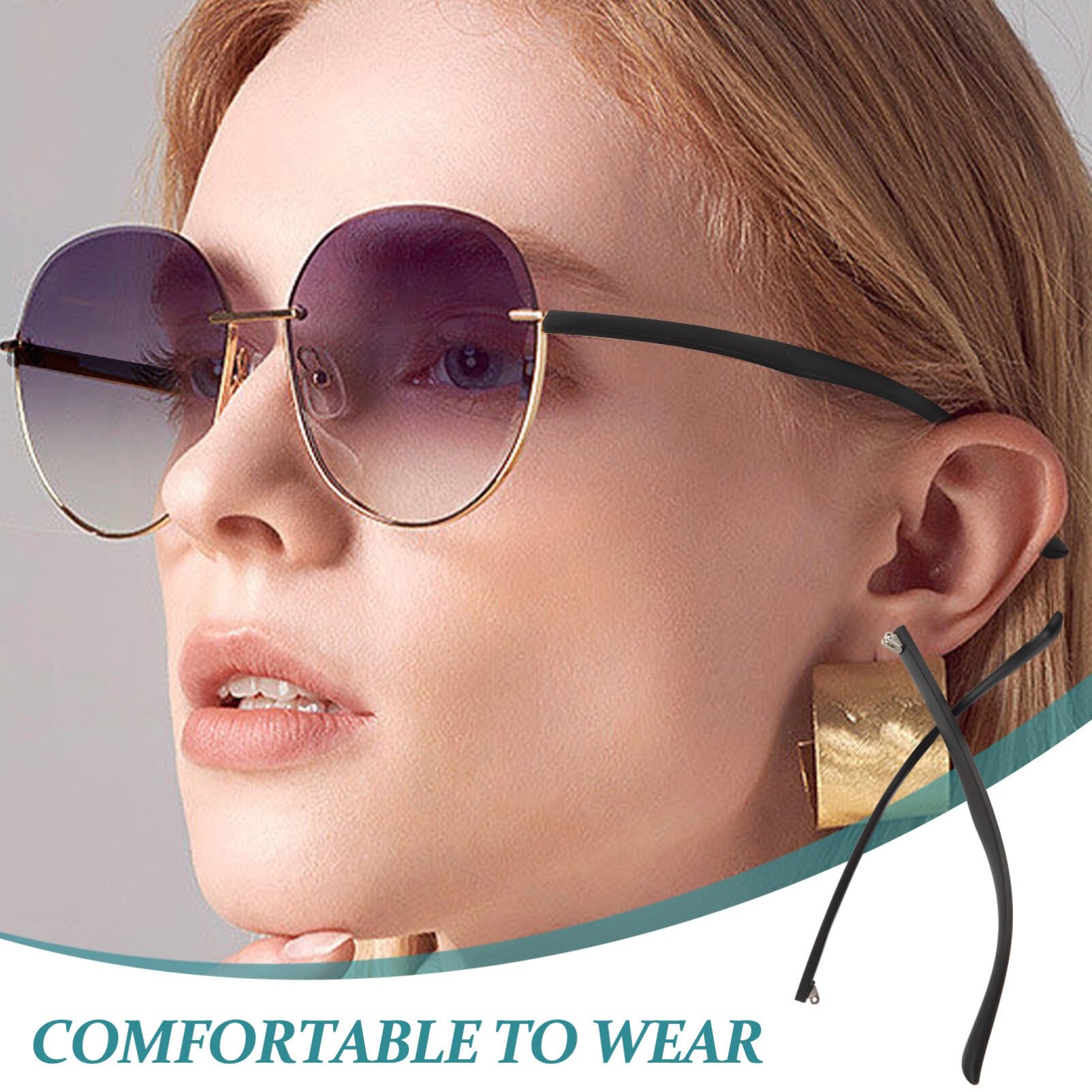 LALAFINA 1 Pair Glasses Repair Kit - Metal Temple Replacement Arms & Silicone Tips for Sunglasses & Eyeglasses - Fix Loose or Broken Frames at Home or Office