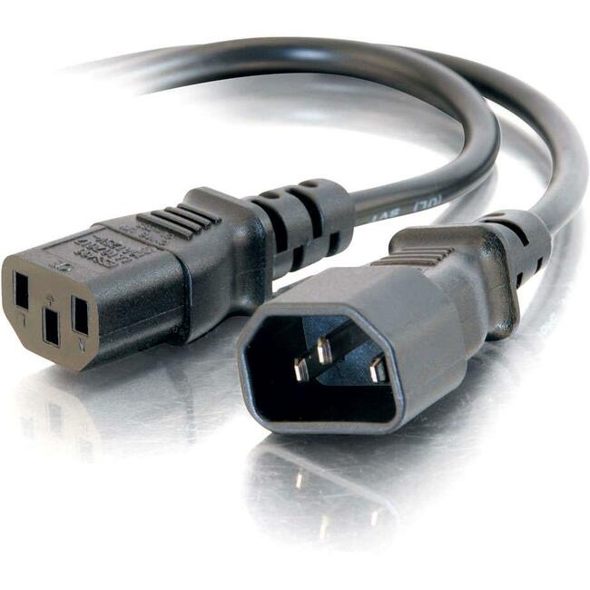 2FT 16 AWG 250V Computer Power Extension Cord - IEC320 C14 to C13 Connector - TAA Compliant - Perfect for Servers, PCs & Office Equipment Power Supply