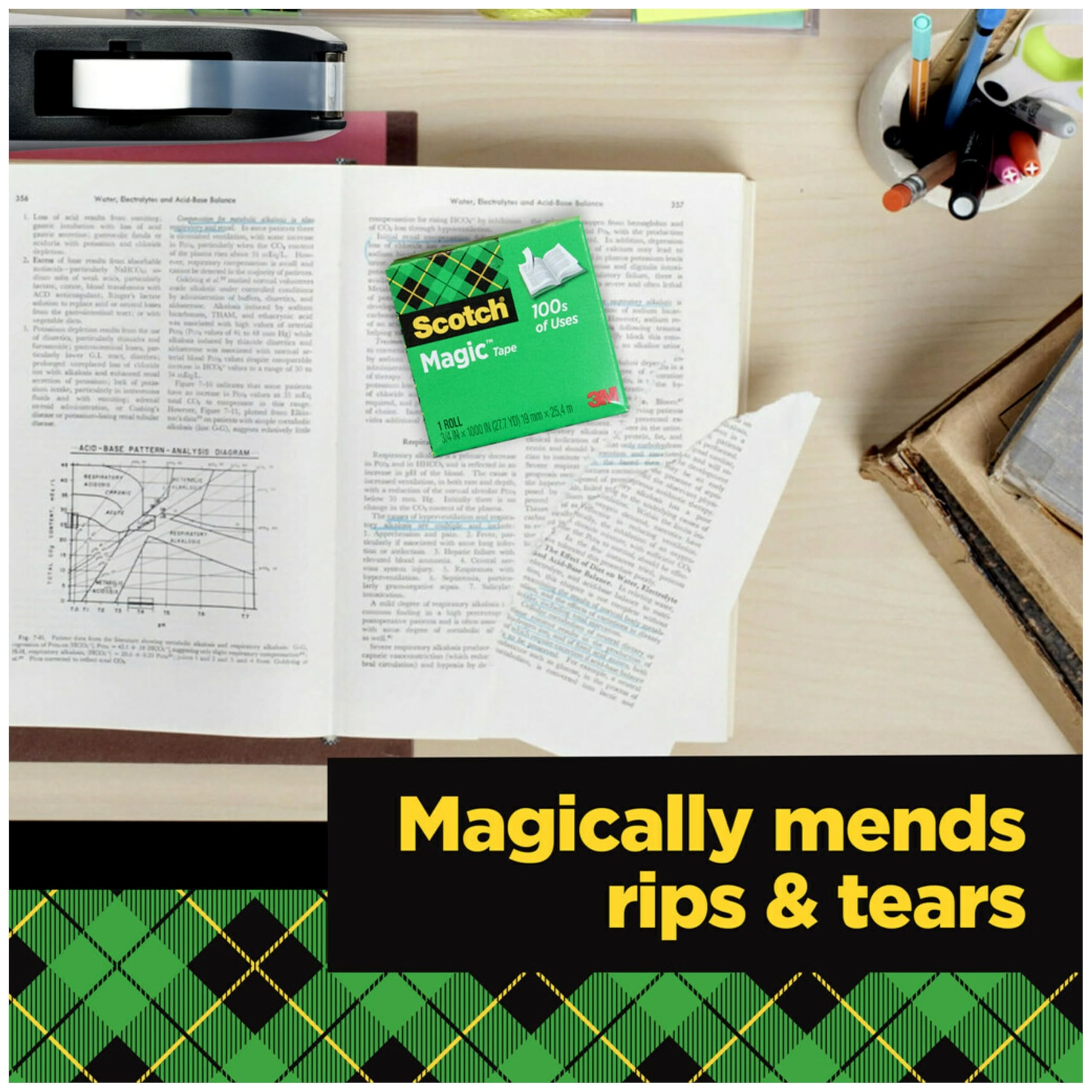 Scotch Magic Tape - 6 Rolls of Invisible Tape for Home Office, School & Classroom Supplies | Perfect for Sealing Envelopes, Gift Wrapping & Craft Projects