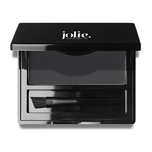 Jolie Brush on Brow Pressed Eye Brow Powder - Charcoal Black | Long-Lasting Waterproof Eyebrow Makeup for Natural & Defined Brows | Perfect for Daily Use, Special Occasions & Professional Makeup
