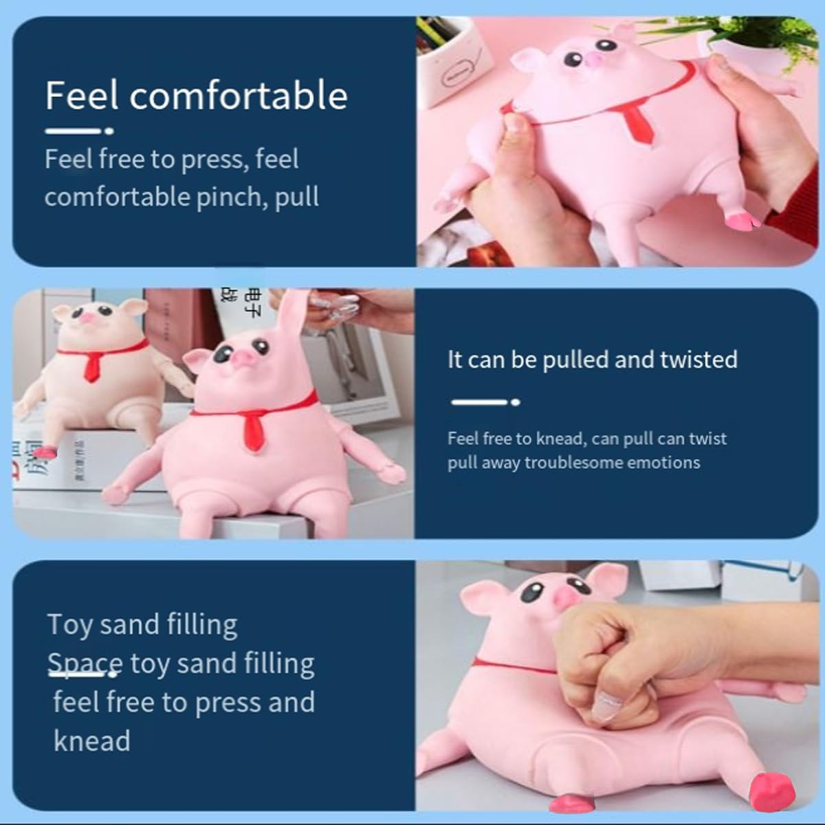 **Soft Pink Squishy Pig Toy for Kids & Adults - Stress Relief Sensory Squeeze Toy for Anxiety, TikTok Trendy Fun - Perfect for Home, Office, Travel (Small Size)**