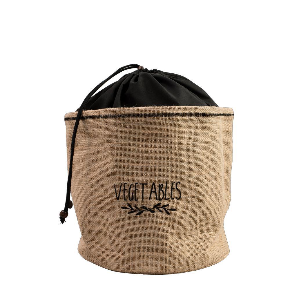 Organic Jute Vegetable Storage Bags - Reusable Eco-Friendly Produce Bags for Groceries, Farmers Market & Kitchen Organization (Set of 3) - Perfect for Fresh Vegetables, Fruits & Bulk Food Storage