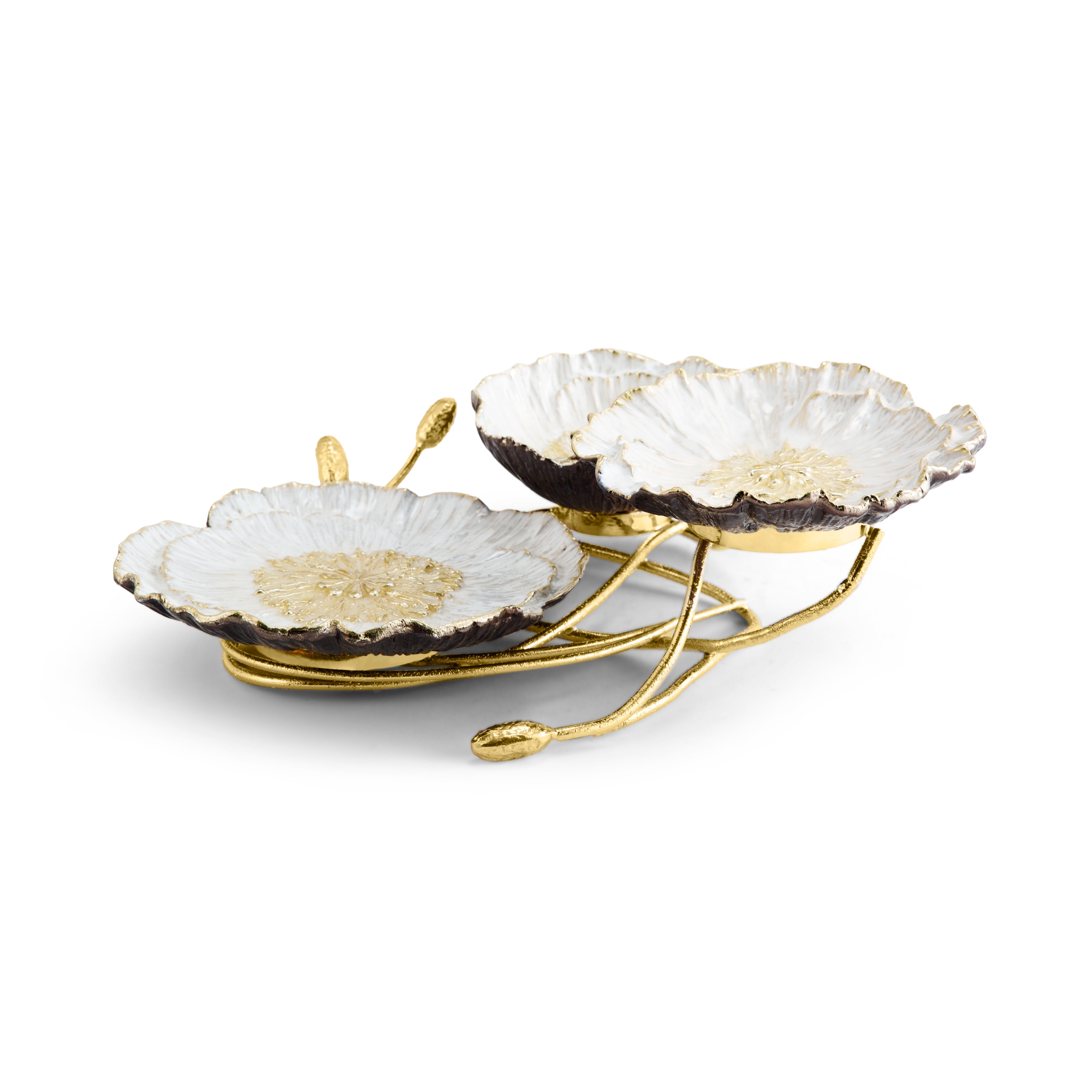 3 Tier Anemone Serving Dish - Elegant Decorative Tray for Desserts, Snacks & Party Food Display - Perfect for Weddings, Tea Parties & Home Decor