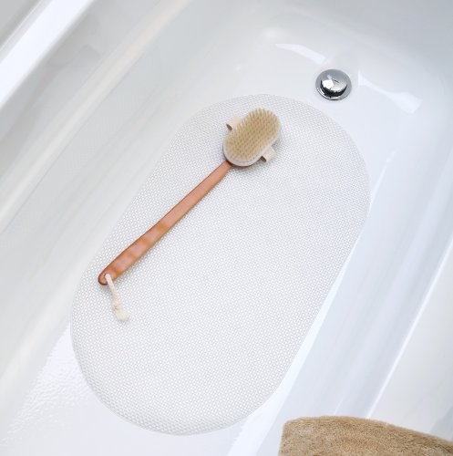 Premium Basket Weave Bath Mat - Soft, Absorbent & Non-Slip White Bathroom Rug for Shower, Tub & Vanity Area - Luxury Spa & Home Decor