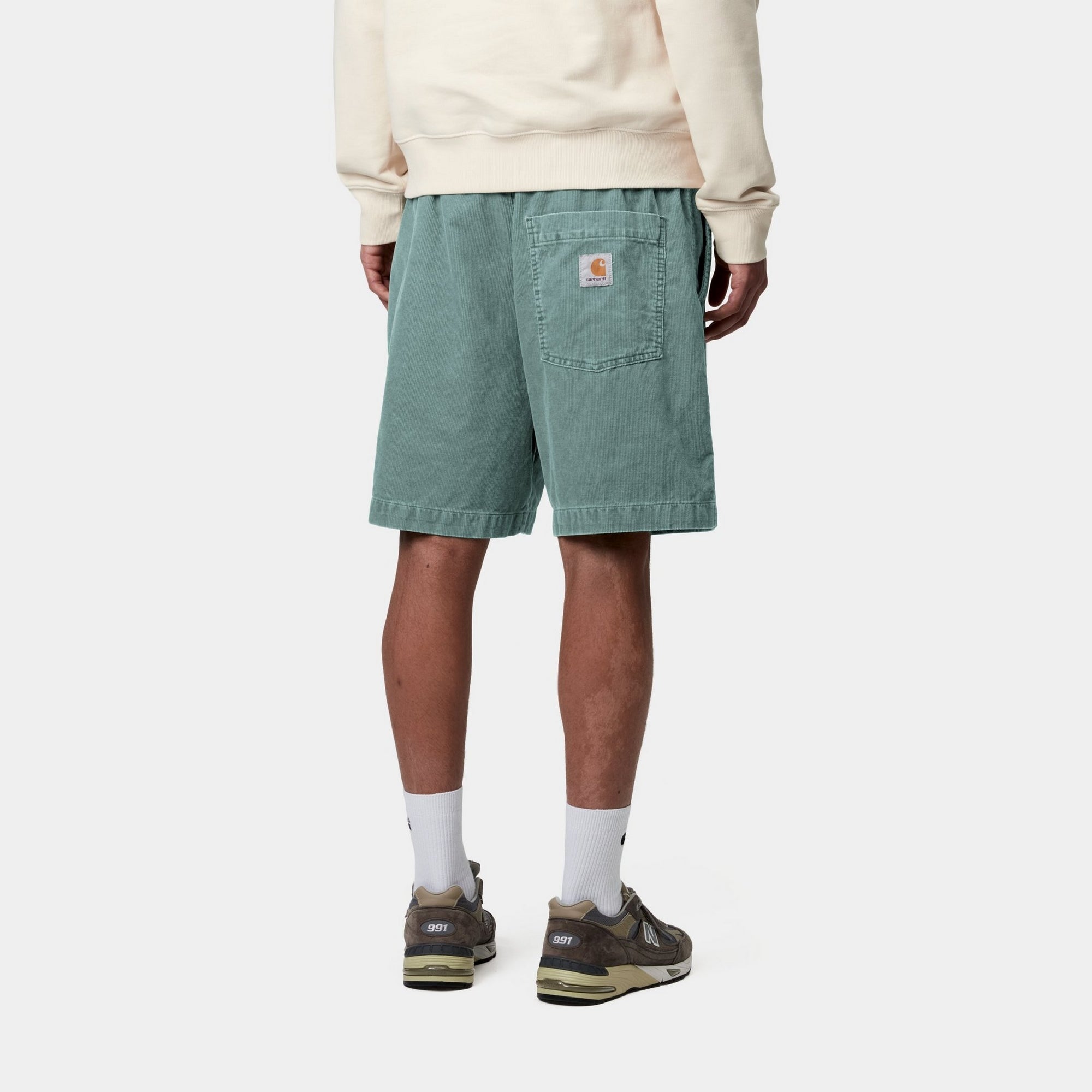 Reynold Corduroy Shorts for Men - Silver Pine (Dusky Washed) | Comfortable Stretch Cotton Casual Shorts | Perfect for Summer Outings, Beach Trips, and Weekend Relaxation