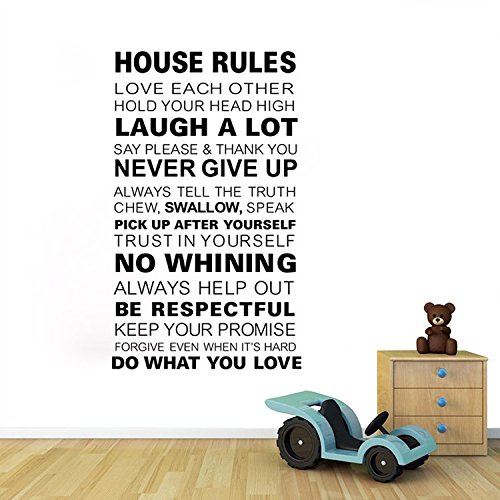 U-Shark® DIY Removable House Rules Vinyl Wall Decals - 22.8