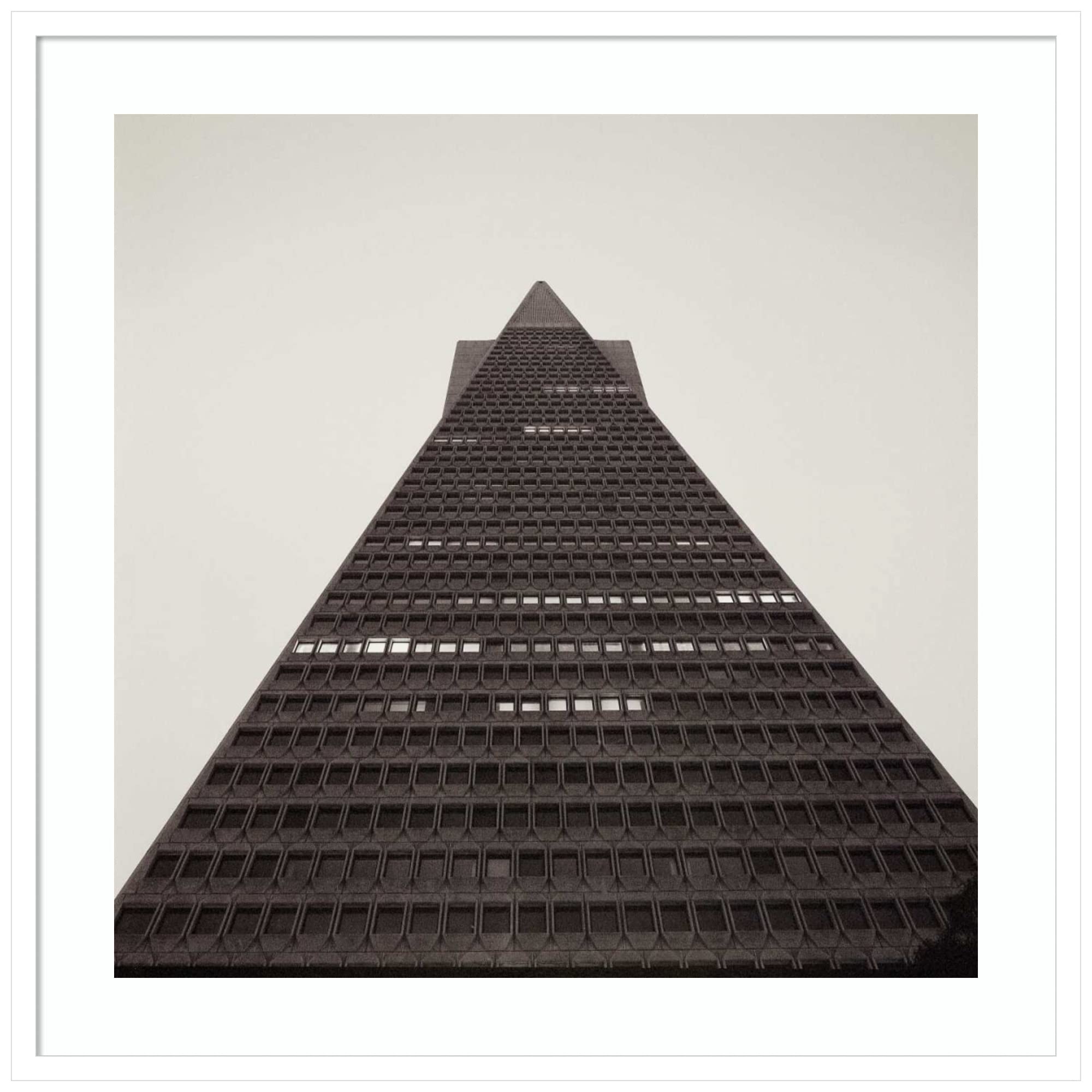 Alan Blaustein Trans America 3 Wood Framed Wall Art Print - 33x33 Inches, Svelte White Frame - Modern Home & Office Decor for Living Room, Bedroom, or Gallery